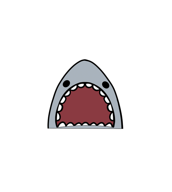 Cute Cartoon Shark Mouth Sticker