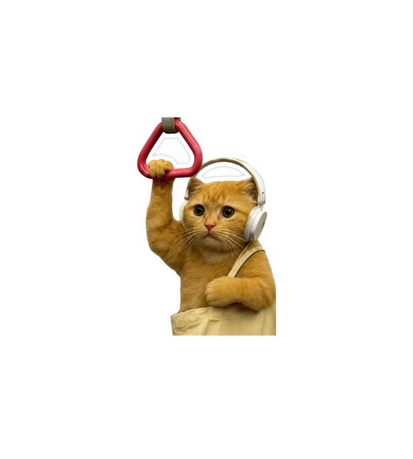 Kitten with Headphones and Tote Bag Sticker