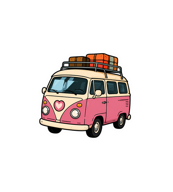 Pink Adventure Van Sticker