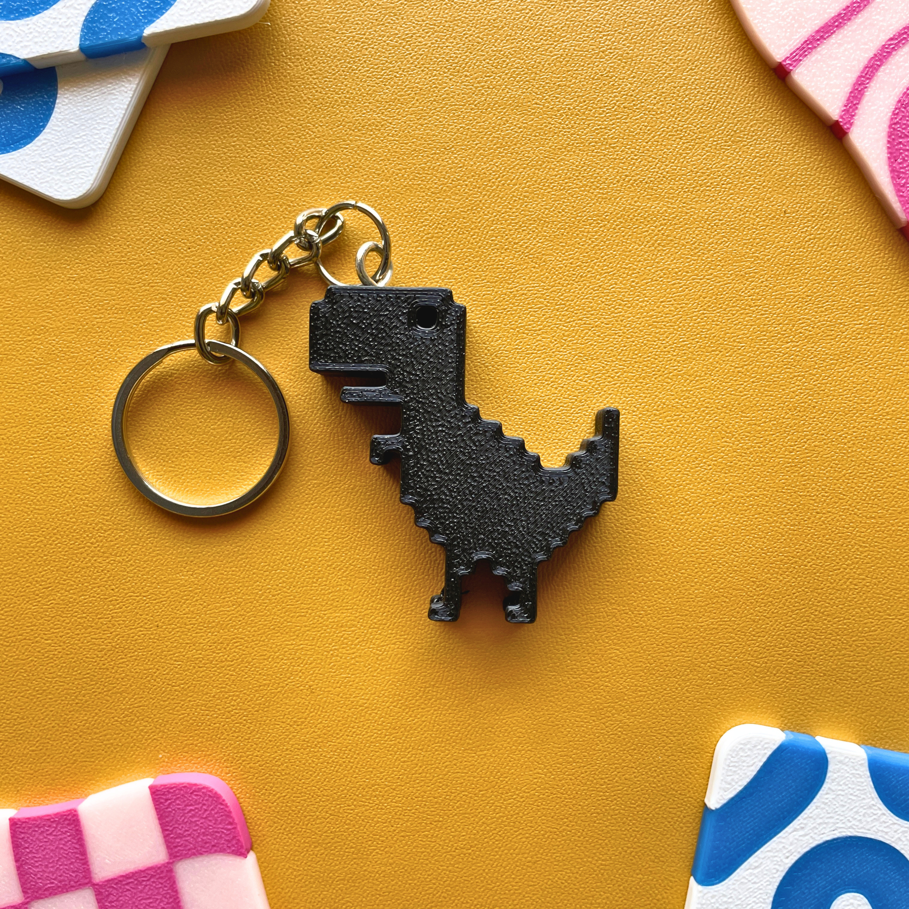 Pixel Dino Keychain