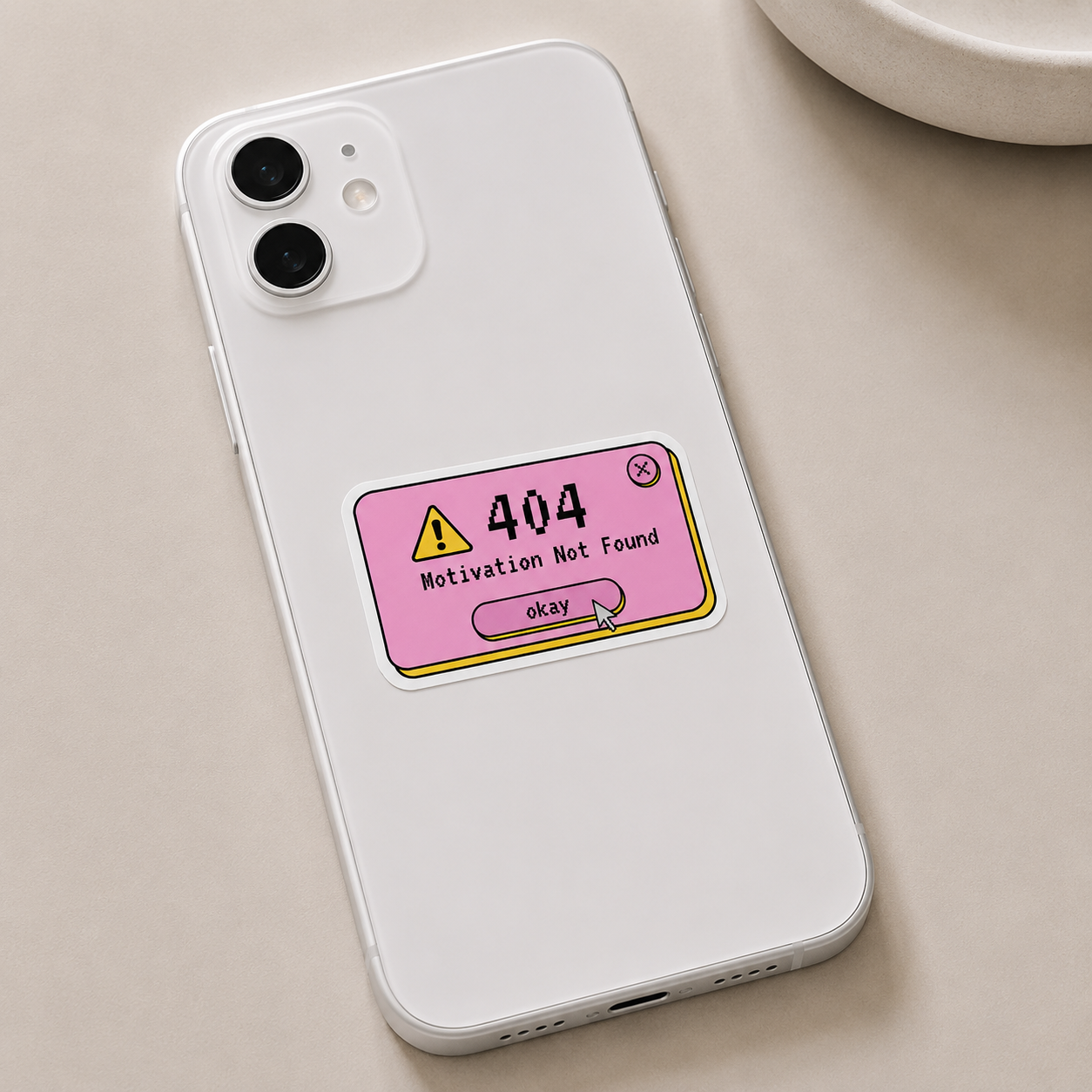 404 Motivation Not Found Sticker