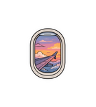 Airplane Window Sunset Sticker