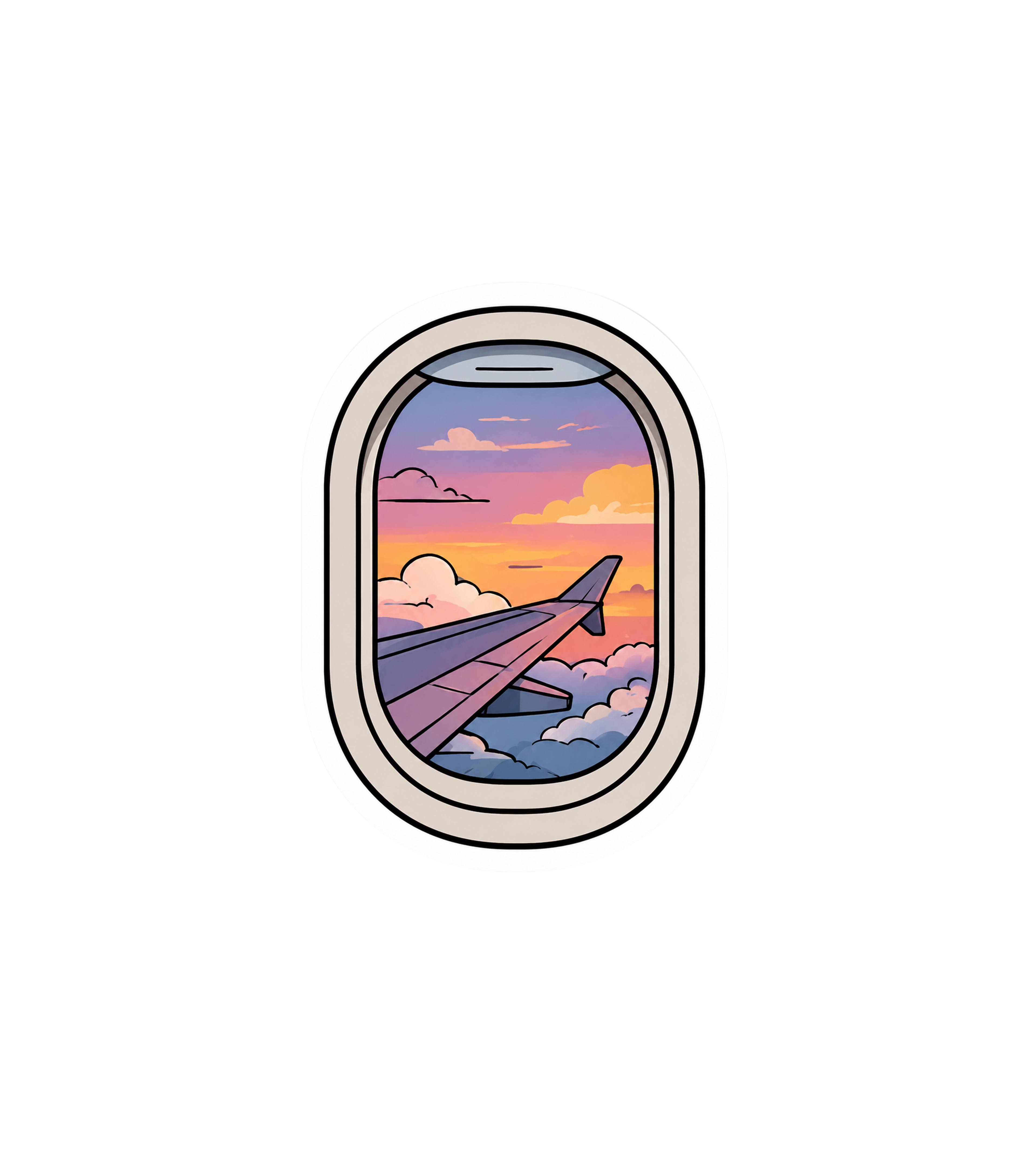 Airplane Window Sunset Sticker