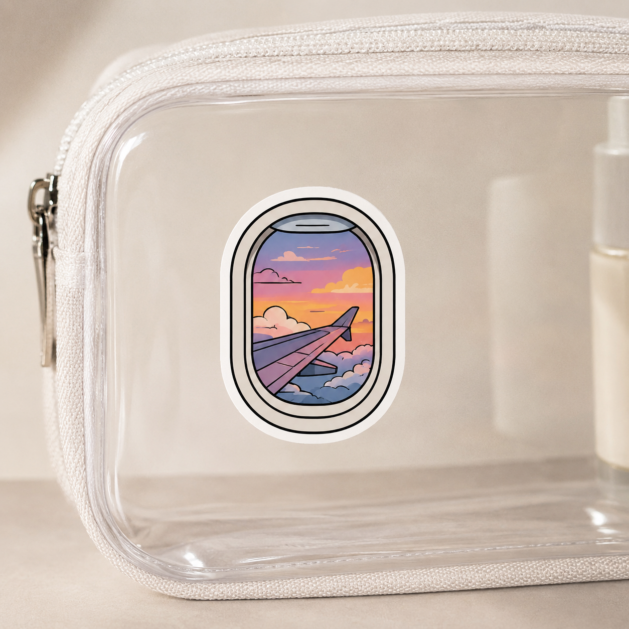 Airplane Window Sunset Sticker