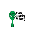 Wrong Planet Alien Sticker