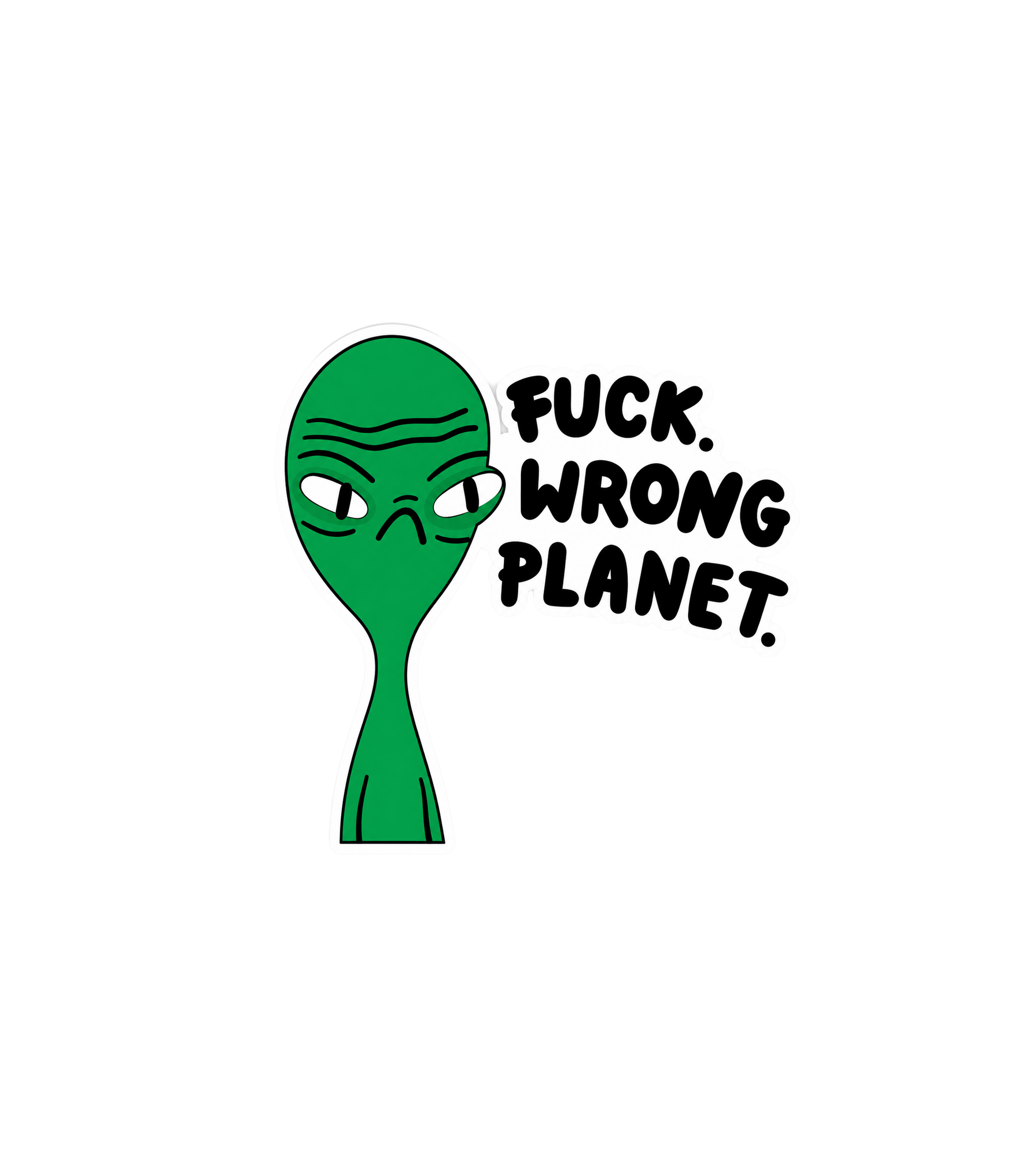 Wrong Planet Alien Sticker