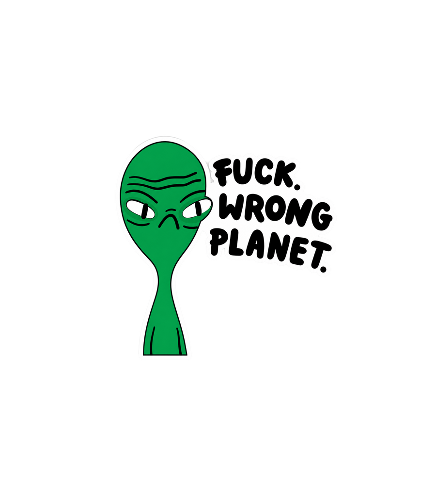 Wrong Planet Alien Sticker
