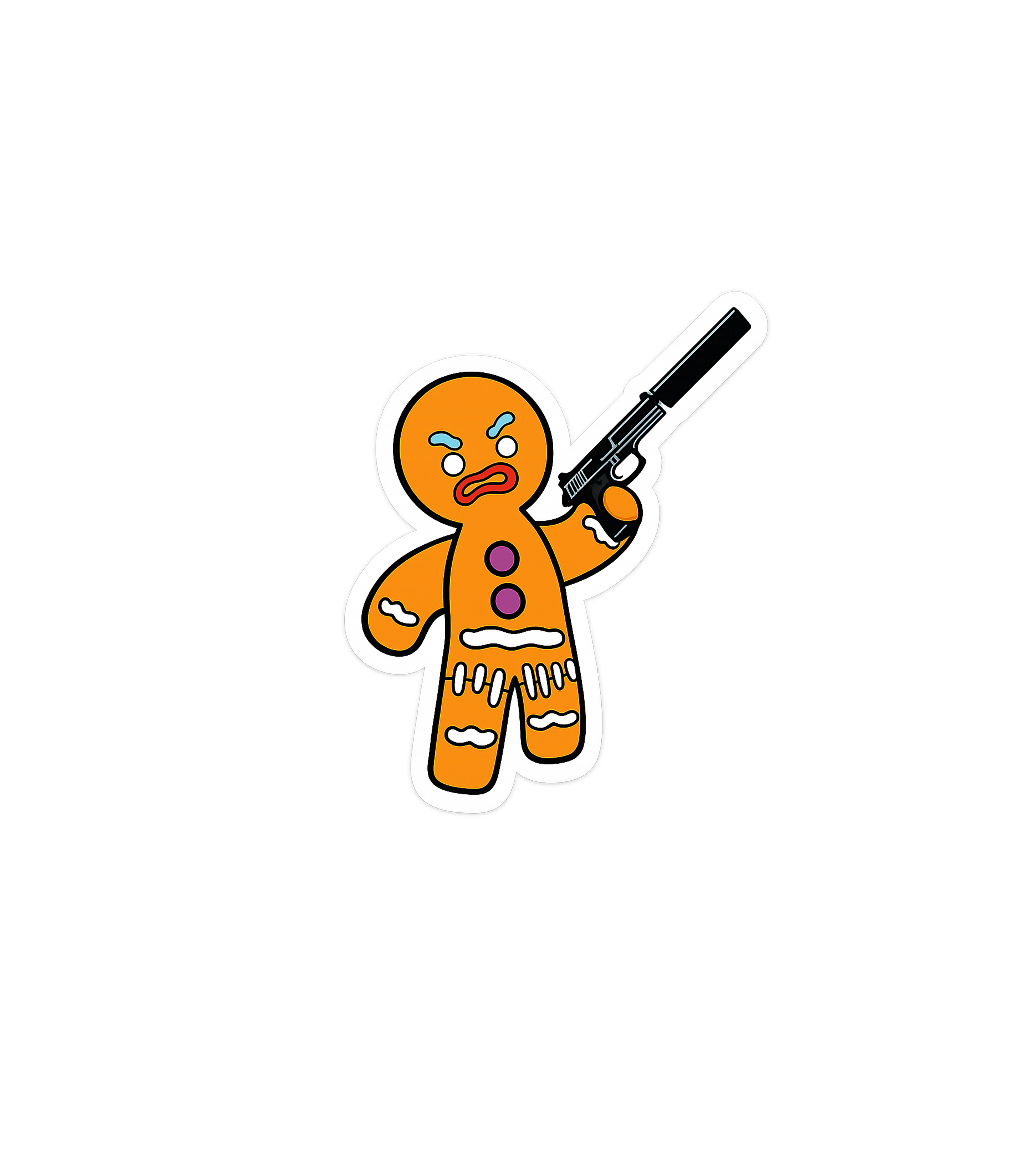 Angry Gingerbread Man Meme Sticker