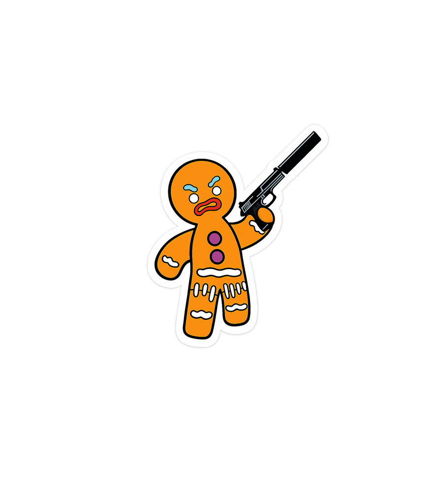 Angry Gingerbread Man Meme Sticker