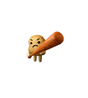 Angry Potato with Bat Meme Sticker