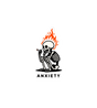 Anxiety Skeleton Meme Sticker
