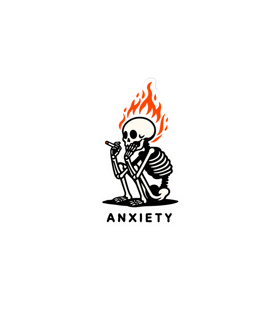 Anxiety Skeleton Meme Sticker