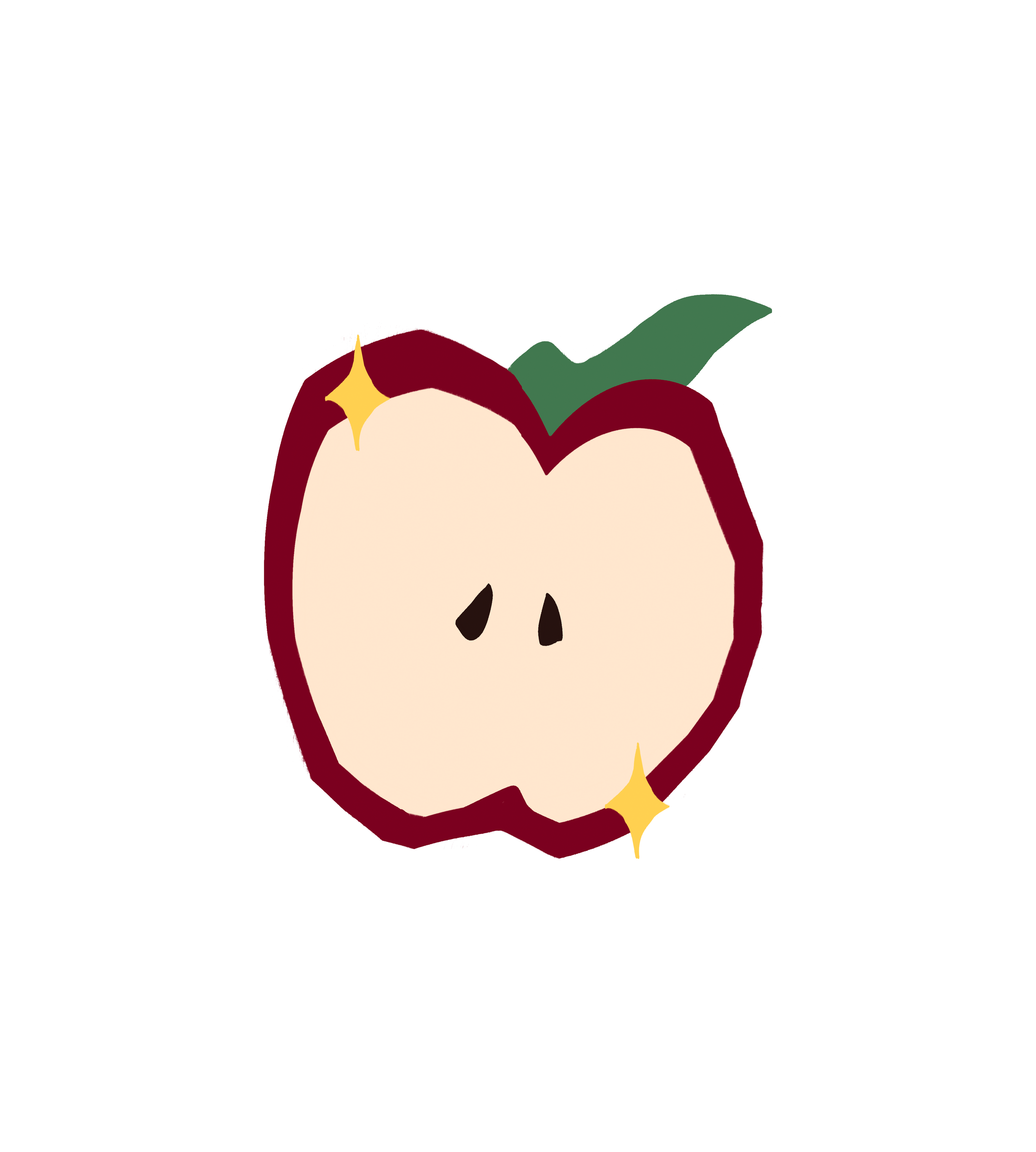 Cute Apple Core Sticker