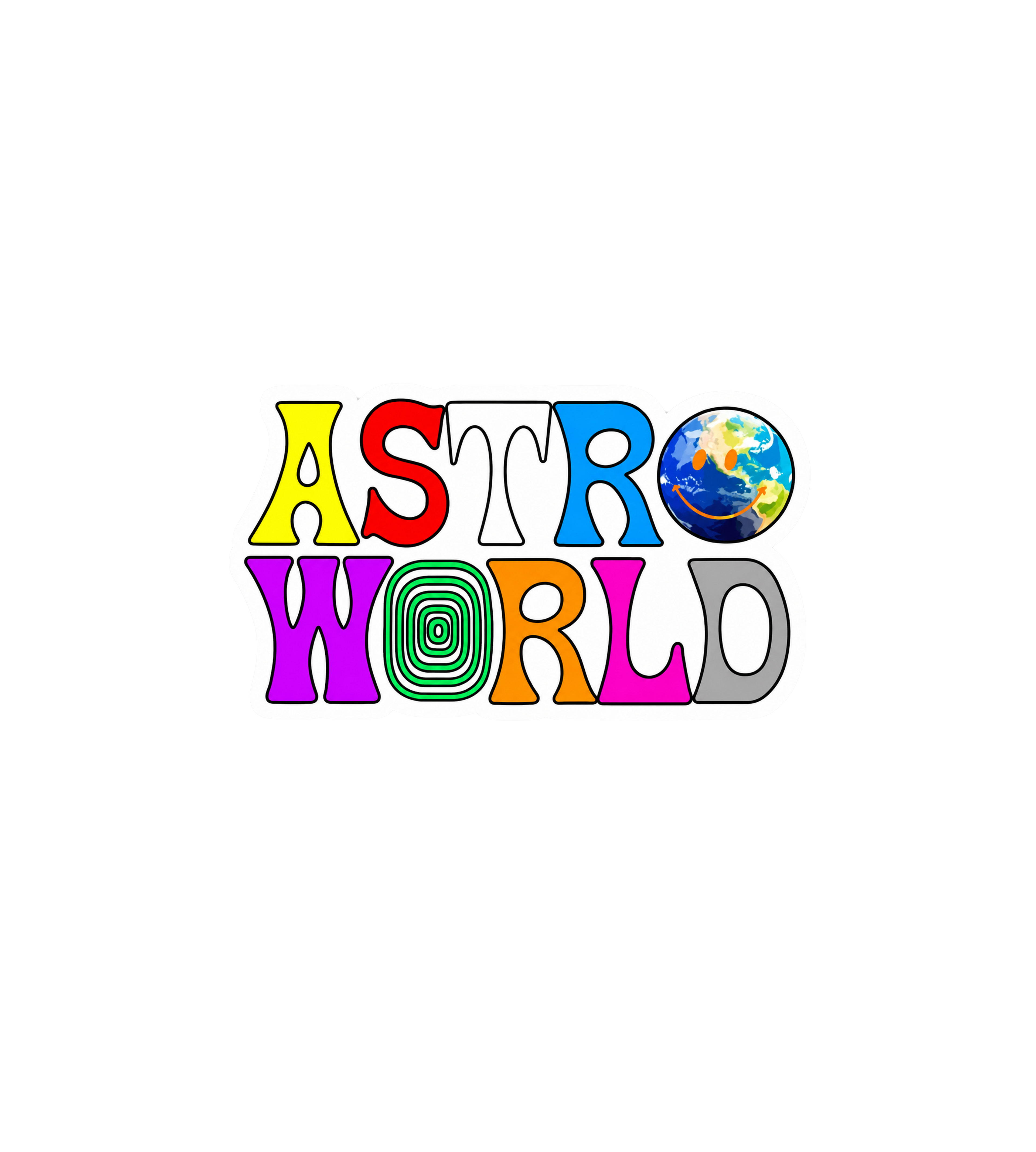 Astro World Retro Typography Sticker