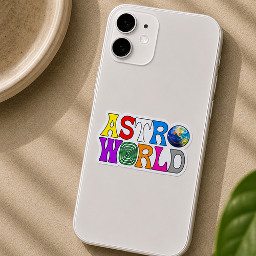 Astro World Retro Typography Sticker
