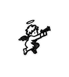 Baby Angel With Gun Sticker