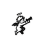 Baby Angel With Gun Sticker