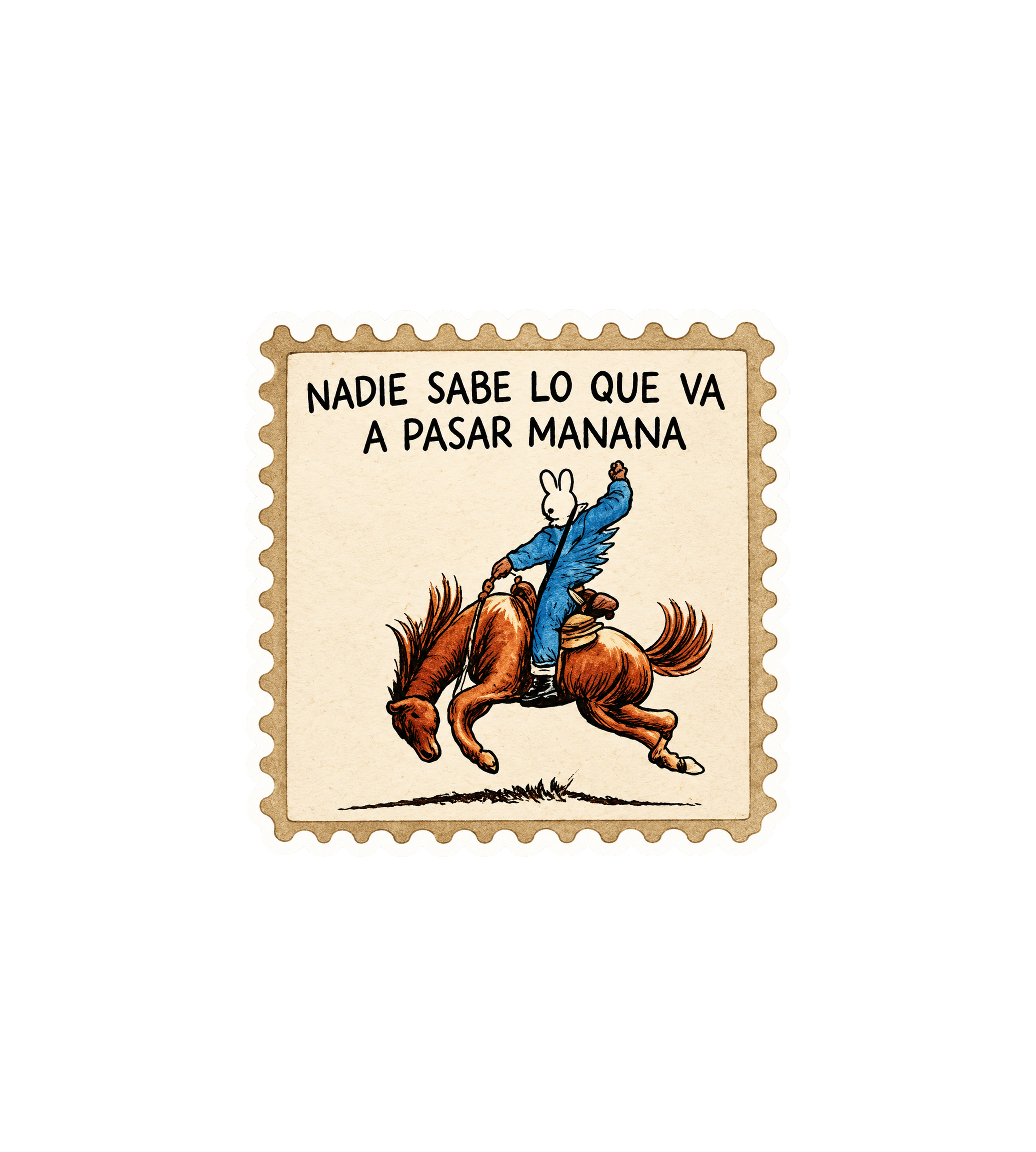 Bad Bunny Horse Riding Sticker