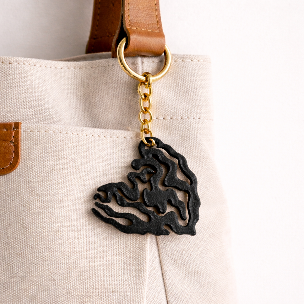 Abstract Heart Keychain