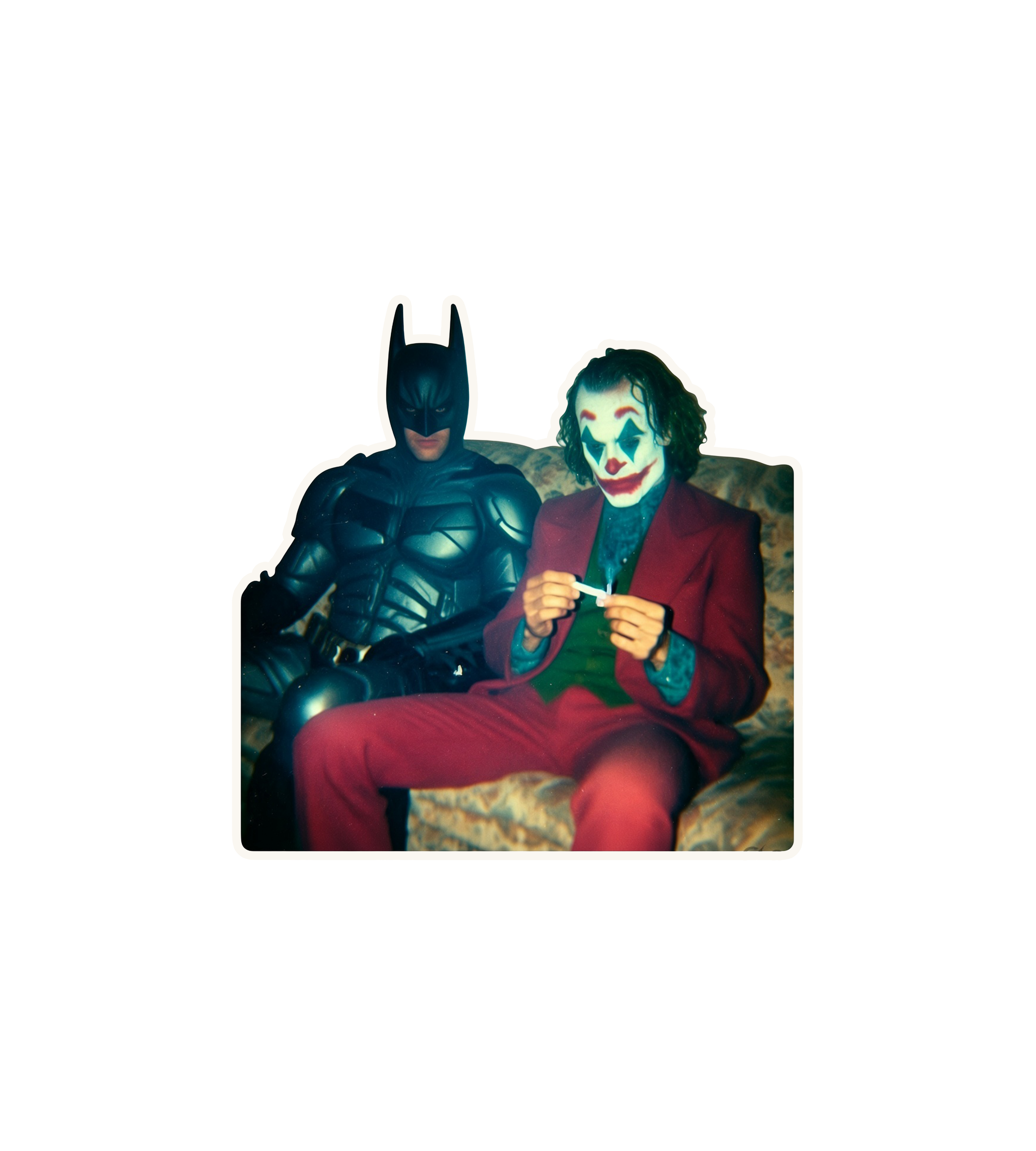 Batman & Joker Sitting Together Sticker