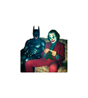 Batman & Joker Sitting Together Sticker