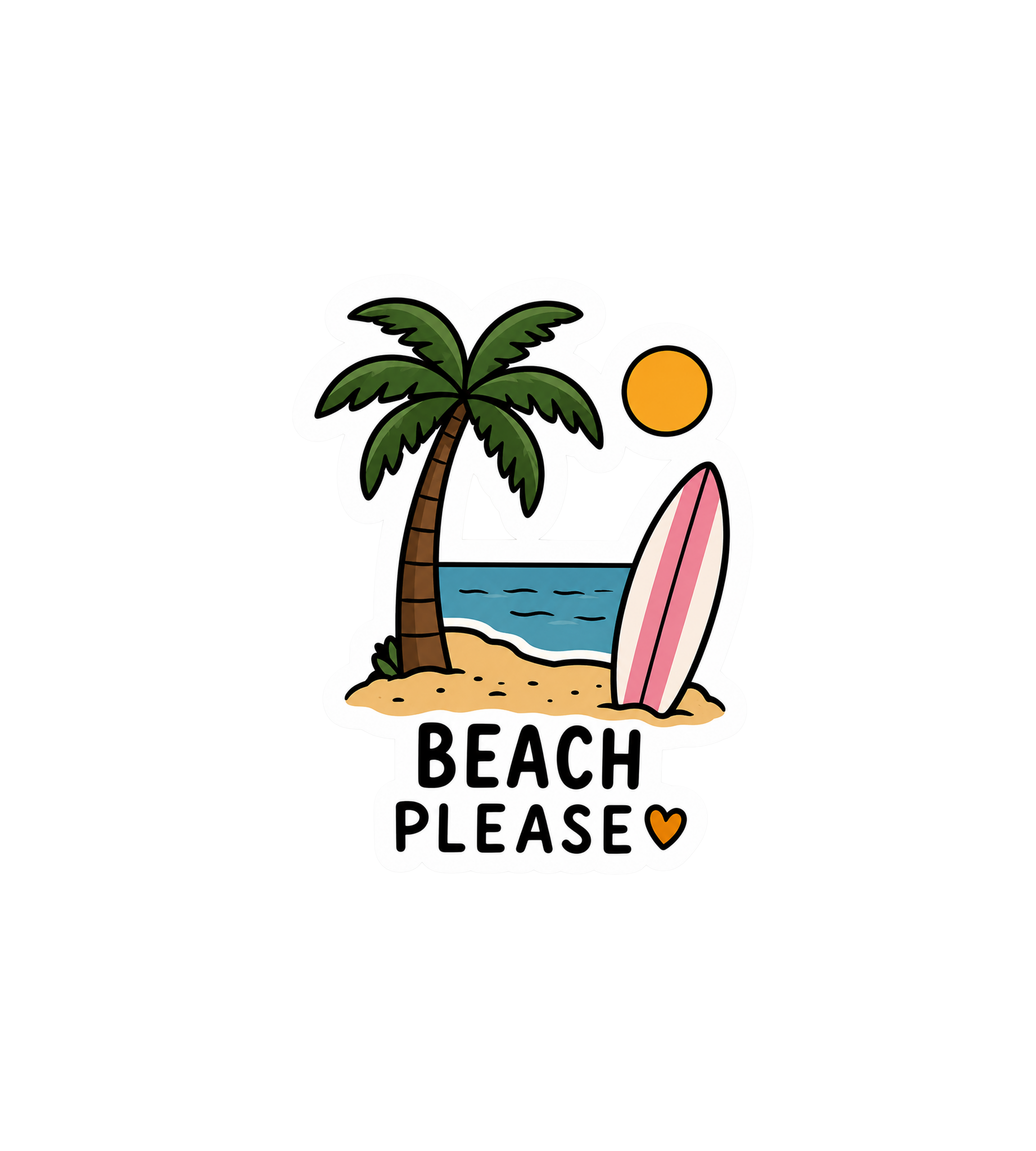Beach Please Sticker