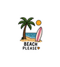 Beach Please Sticker