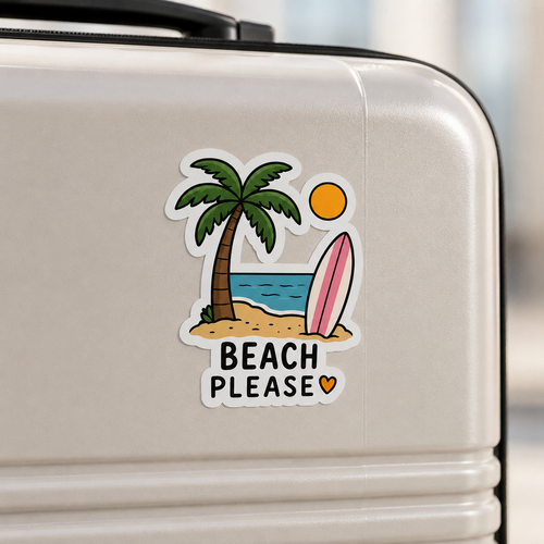 Beach Please Sticker