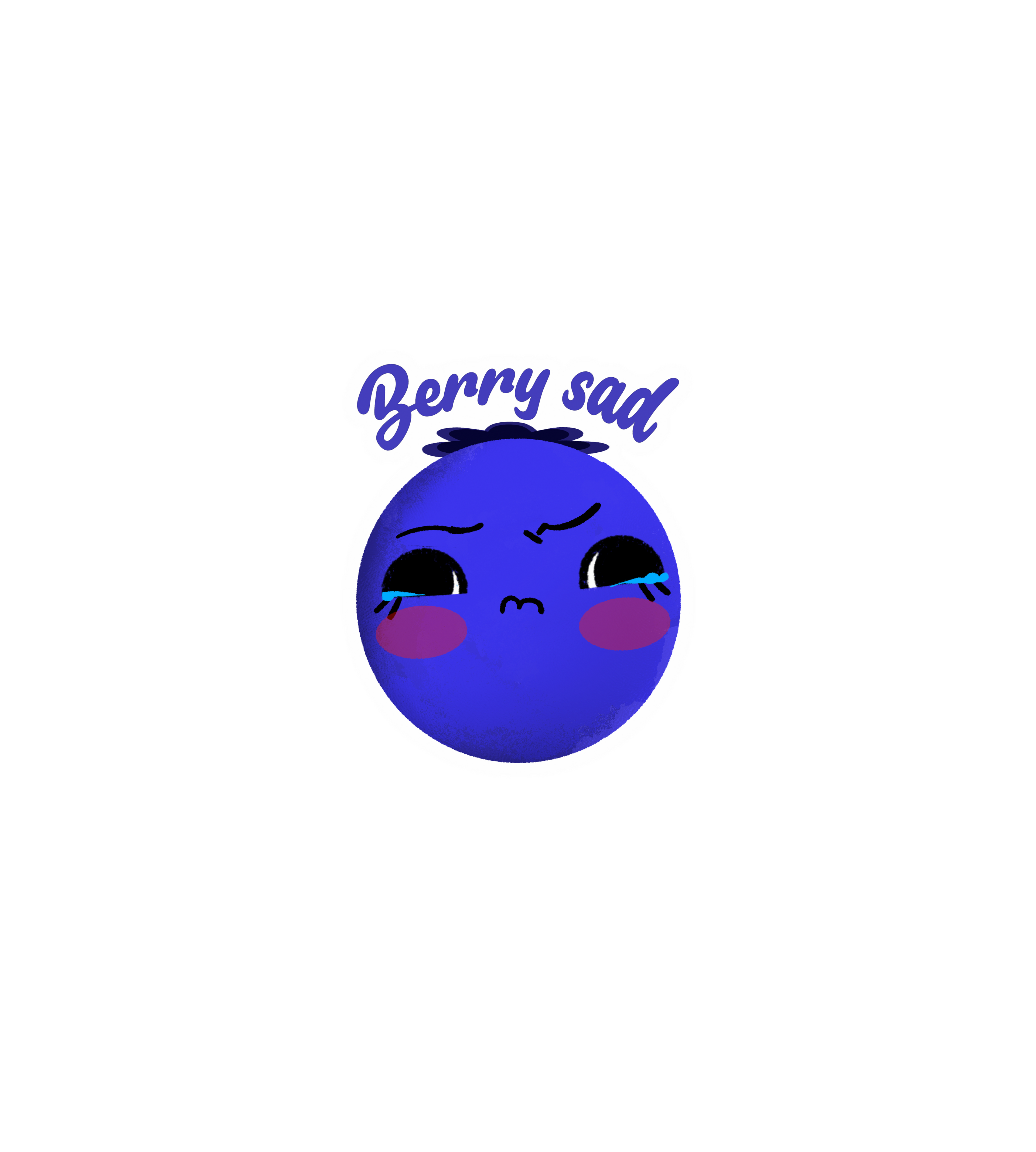 Berry Sad Blueberry Sticker
