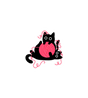 Black Cat Pink Yarn Sticker