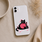 Black Cat Pink Yarn Sticker