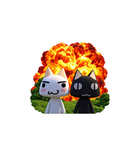 Black & White Cat Explosion Sticker