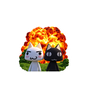 Black & White Cat Explosion Sticker