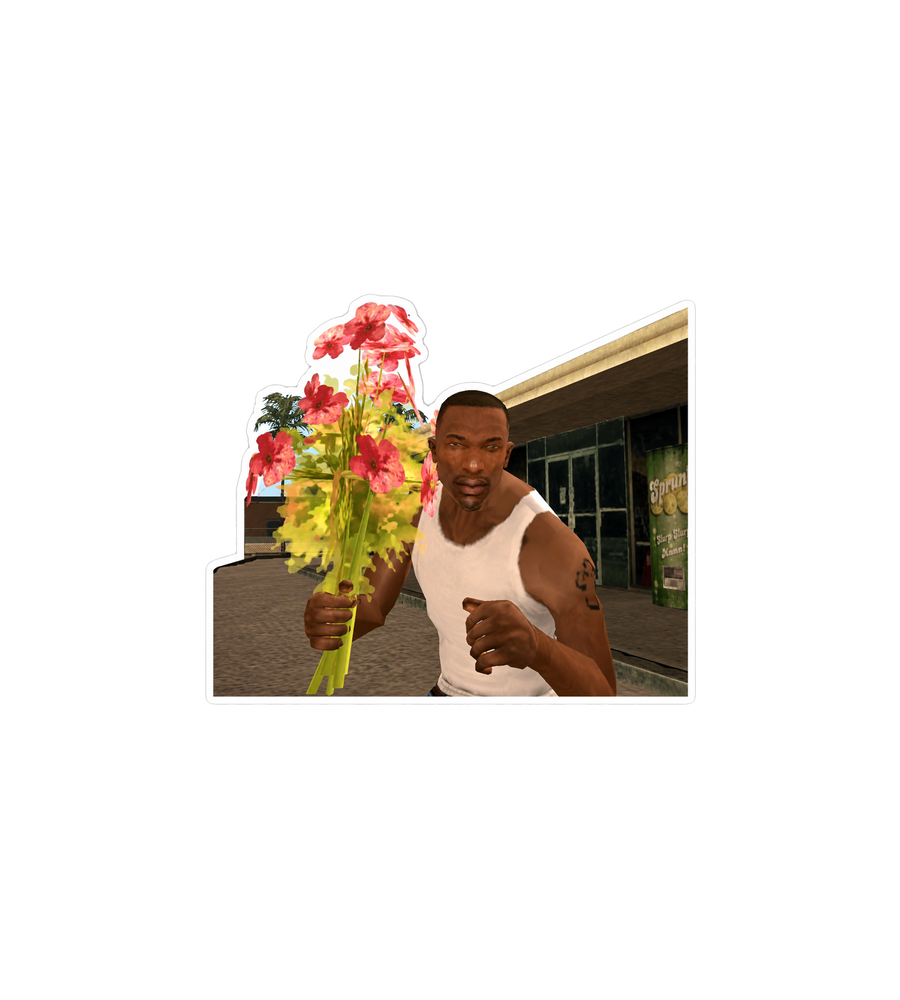 CJ Holding Flowers Sticker