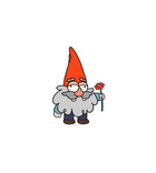 Cute Cartoon Gnome with Flower Sticker