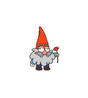 Cute Cartoon Gnome with Flower Sticker