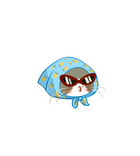 Cute Cat in Lemon Scarf & Sunglasses Sticker