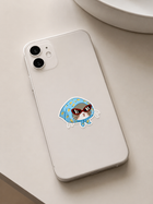 Cute Cat in Lemon Scarf & Sunglasses Sticker