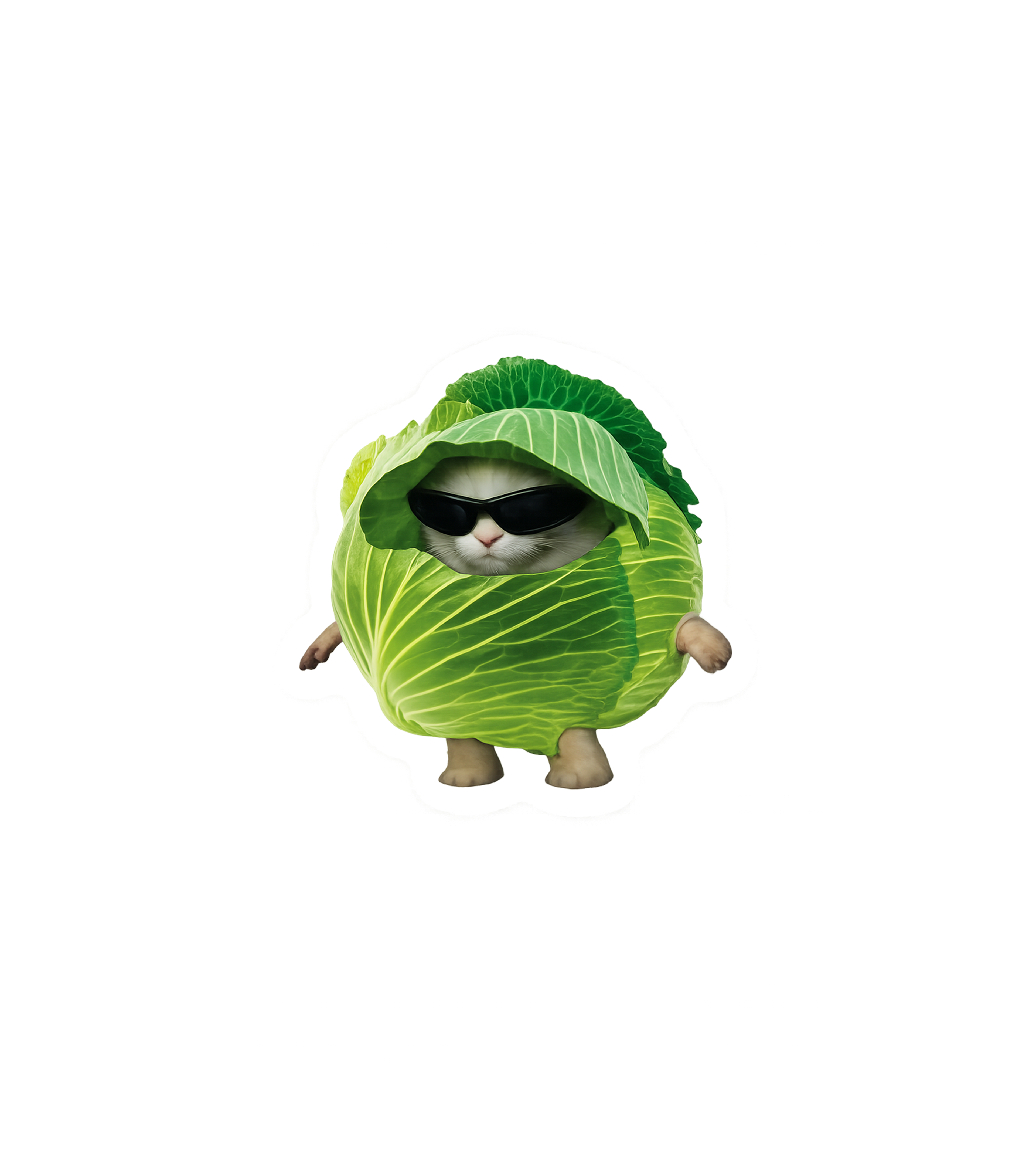 Cool Cabbage Cat Sticker