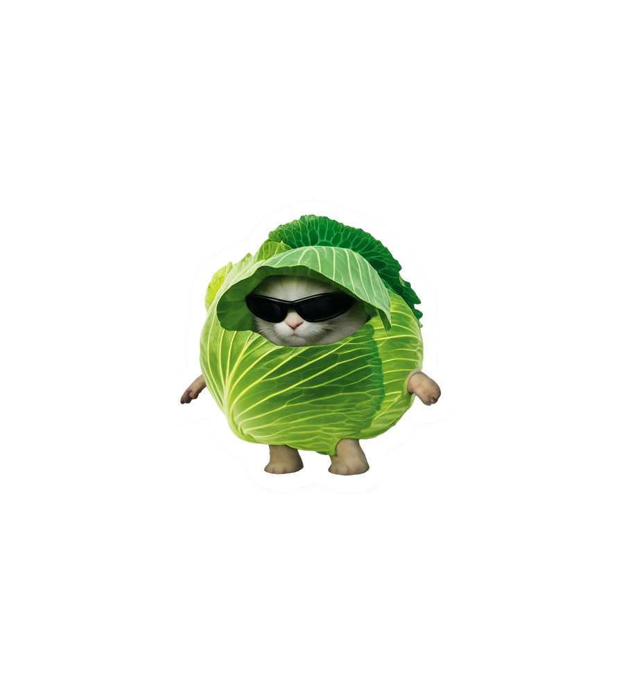 Cool Cabbage Cat Sticker