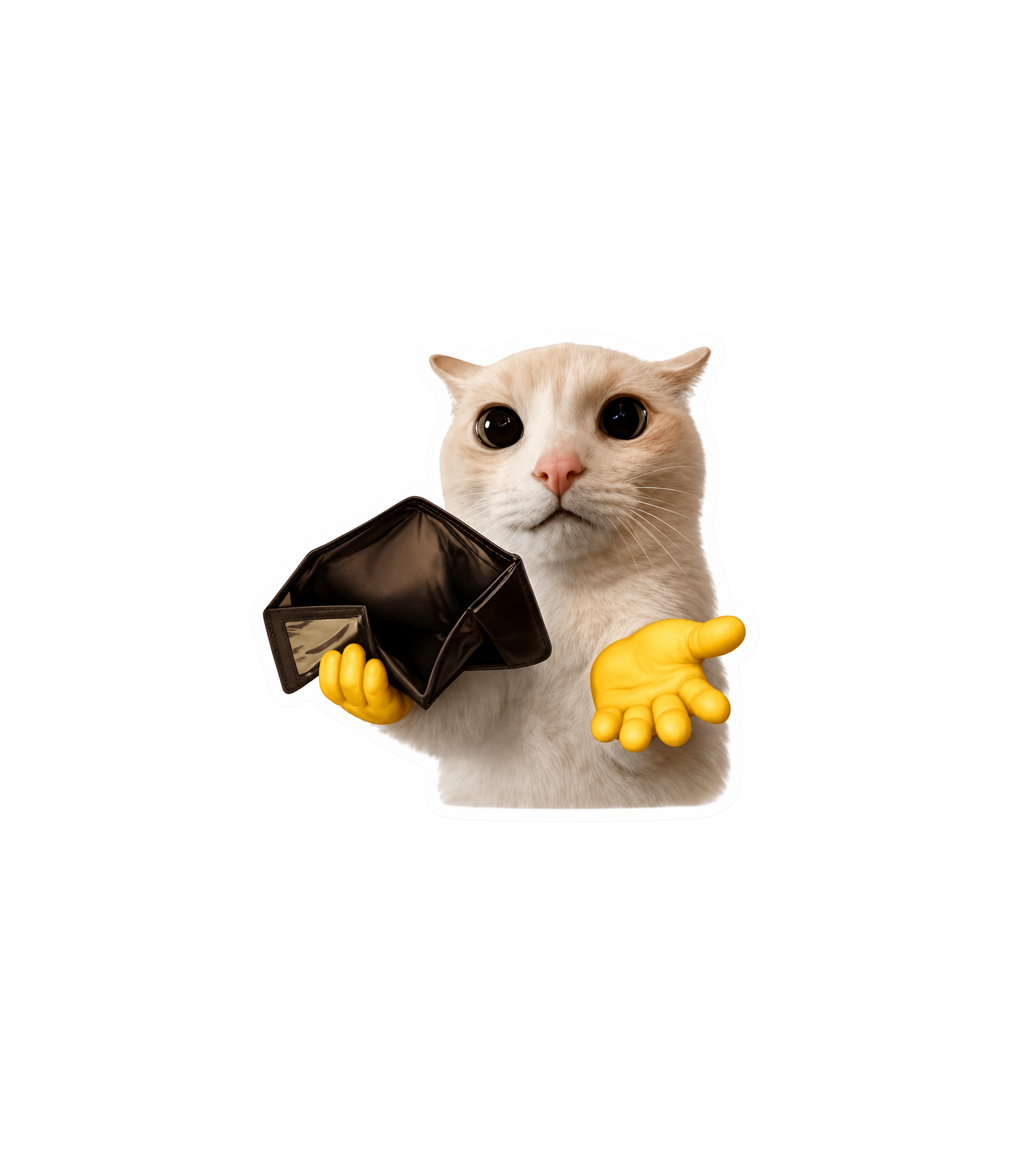 Broke Cat Wallet Sticker