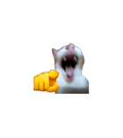 Pointing Screaming Cat Meme Sticker