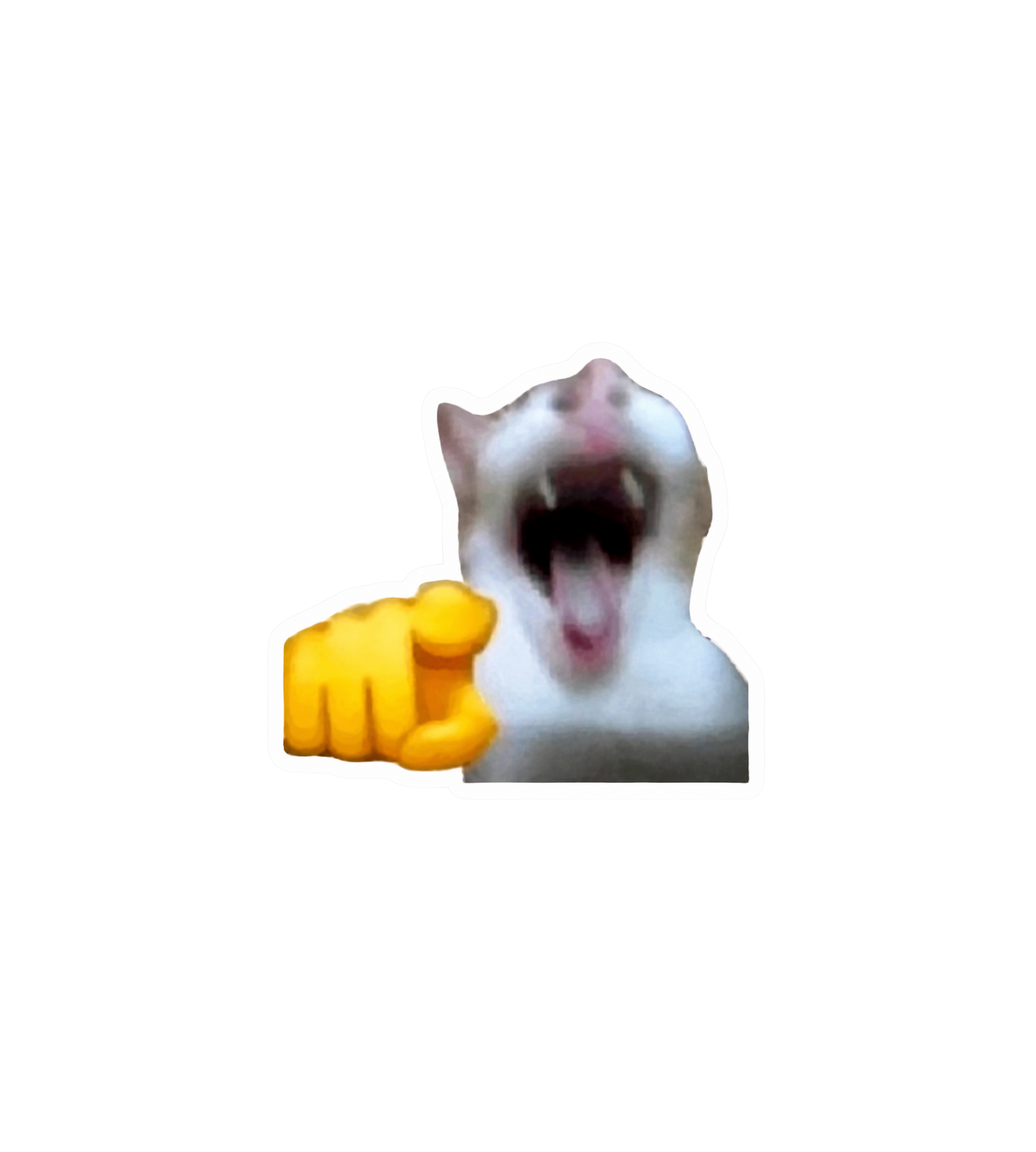 Pointing Screaming Cat Meme Sticker