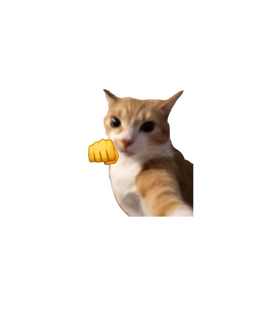 Fist Bump Cat Meme Sticker