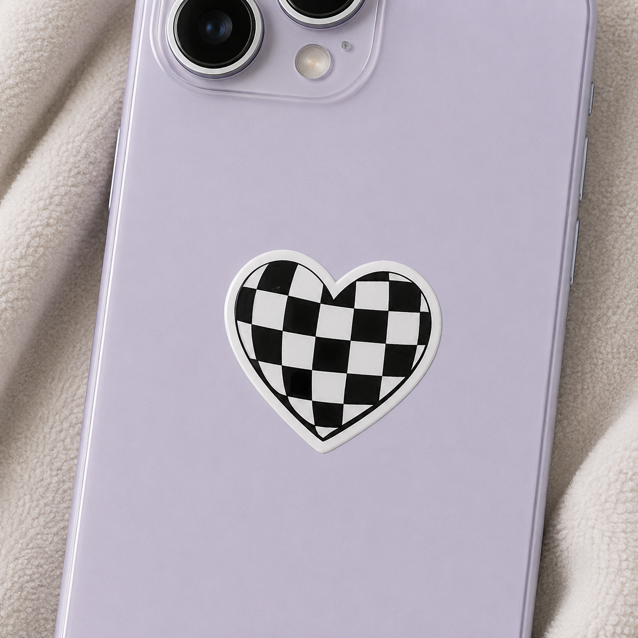 Checker Heart Vinyl Sticker