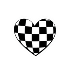 Checker Heart Vinyl Sticker
