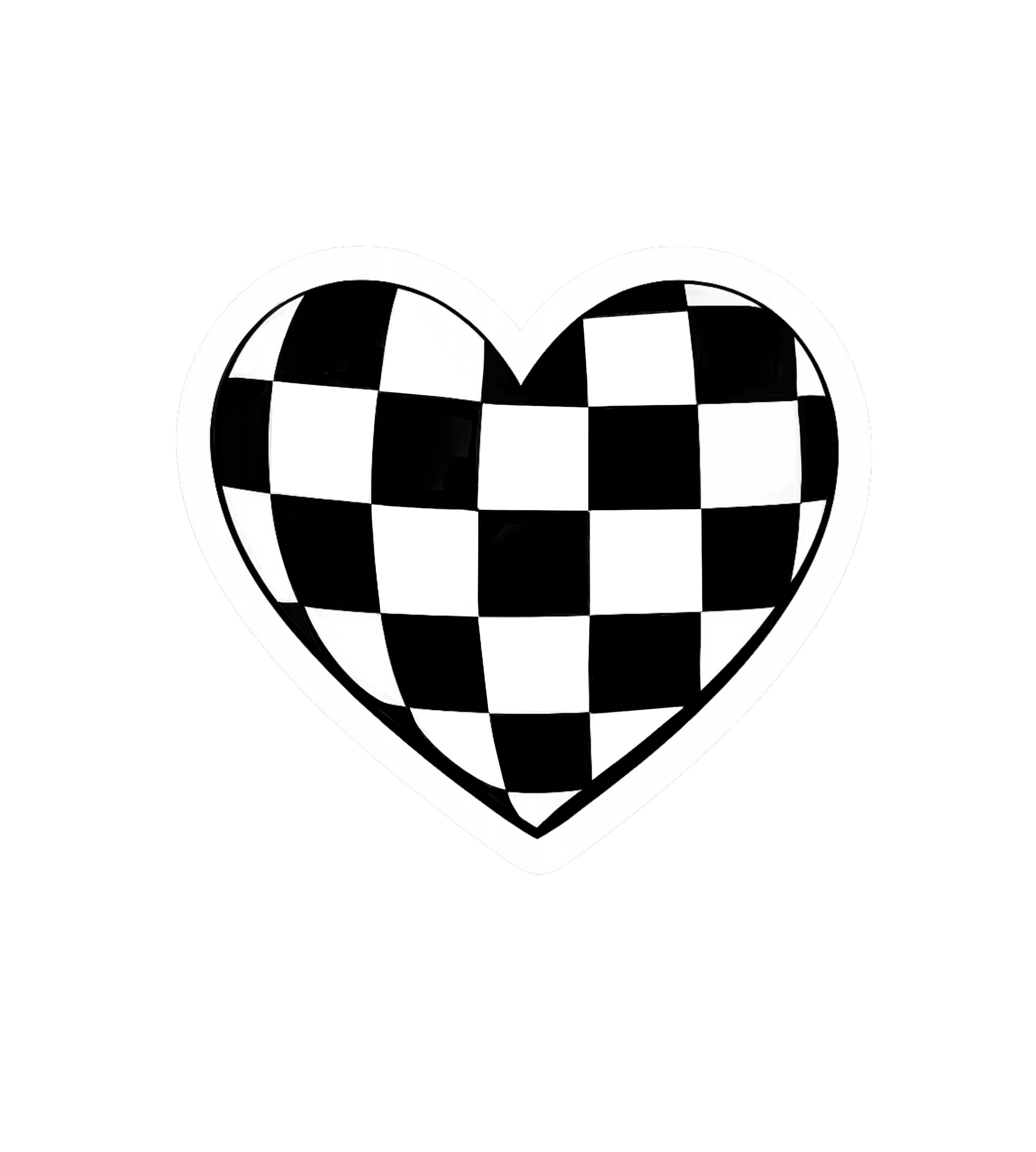 Checker Heart Vinyl Sticker