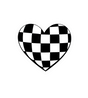 Checker Heart Vinyl Sticker
