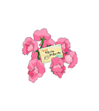 Chihiro's Note & Pink Flowers Anime Sticker