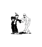 Vintage Clown & Ghost Sticker